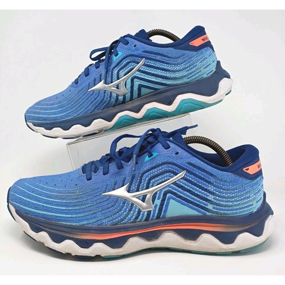 Mizuno Wave Horizon 6 Shoes Womens 11.5 Dazzling Blue Silver Daily Road Jogging